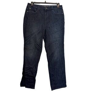 Christopher & Banks Womens Classic Fit Dark Wash Straight Leg Jeans Size 10 Cott